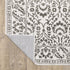 8' X 11' Gray And White Floral Distressed Area Rug
