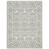 8' X 11' Gray And White Floral Distressed Area Rug