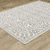 8' X 11' Gray And White Floral Distressed Area Rug