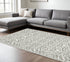 8' X 11' Gray And White Floral Distressed Area Rug