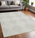 8' X 11' Gray And White Geometric Distressed Area Rug