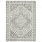 8' X 11' Gray And White Oriental Distressed Area Rug