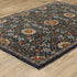 8' X 11' Blue Ivory And Red Oriental Area Rug With Fringe