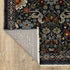 8' X 11' Blue Ivory And Red Oriental Area Rug With Fringe