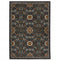 8' X 11' Blue Ivory And Red Oriental Area Rug With Fringe