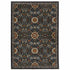 8' X 11' Blue Ivory And Red Oriental Area Rug With Fringe
