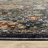 8' X 11' Blue Ivory And Red Oriental Area Rug With Fringe