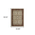 8' X 11' Ivory And Red Oriental Area Rug With Fringe