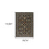 8' X 11' Blue And Beige Oriental Area Rug With Fringe