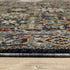8' X 11' Blue And Beige Oriental Area Rug With Fringe