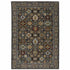 8' X 11' Blue And Beige Oriental Area Rug With Fringe