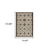 8' X 11' Ivory Red And Yellow Oriental Area Rug With Fringe
