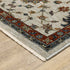 8' X 11' Ivory Red And Yellow Oriental Area Rug With Fringe