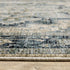 8' X 11' Blue And Beige Oriental Area Rug With Fringe