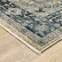 8' X 11' Blue And Beige Oriental Area Rug With Fringe