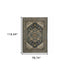 8' X 11' Blue And Midnight Oriental Area Rug With Fringe