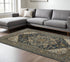 8' X 11' Blue And Midnight Oriental Area Rug With Fringe