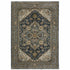 8' X 11' Blue And Midnight Oriental Area Rug With Fringe