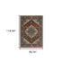 8' X 11' Red And Blue Oriental Area Rug With Fringe