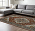 8' X 11' Red And Blue Oriental Area Rug With Fringe
