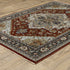 8' X 11' Red And Blue Oriental Area Rug With Fringe