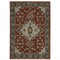 8' X 11' Red And Blue Oriental Area Rug With Fringe