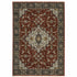 8' X 11' Red And Blue Oriental Area Rug With Fringe