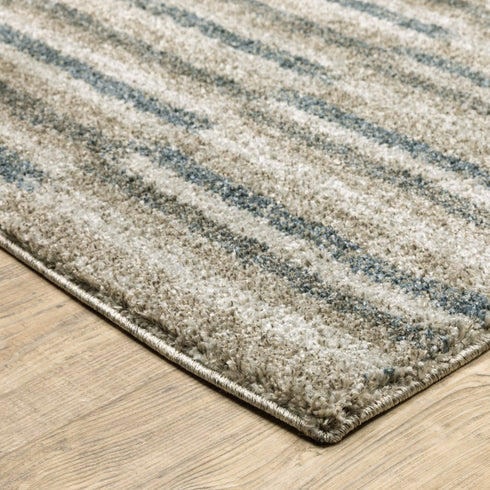 8' X 11' Teal Blue Geometric Power Loom Area Rug