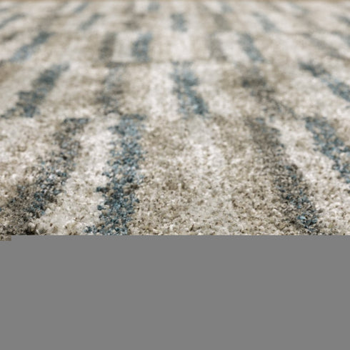 8' X 11' Teal Blue Geometric Power Loom Area Rug