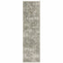 8' Beige And Gray Oriental Distressed Runner Rug