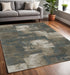 8' X 11' Teal Blue Geometric Power Loom Area Rug