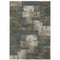 8' X 11' Teal Blue Geometric Power Loom Area Rug