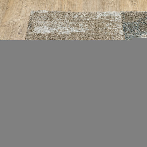 8' X 11' Teal Blue Geometric Power Loom Area Rug