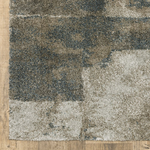 8' X 11' Teal Blue Geometric Power Loom Area Rug