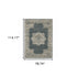 8' X 11' Blue and Beige Oriental Power Loom Area Rug