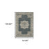 8' X 11' Blue and Beige Oriental Power Loom Area Rug