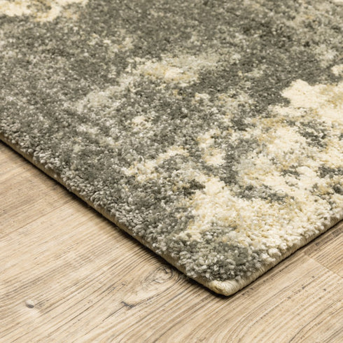8' X 11' Gray And Beige Abstract Area Rug