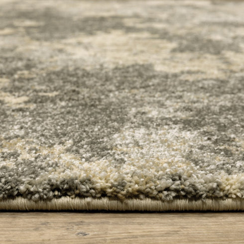 8' X 11' Gray And Beige Abstract Area Rug