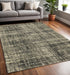 8' X 11' Charcoal Grey Beige And Tan Abstract Power Loom Stain Resistant Area Rug