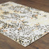 8' X 11' Gray And Gold Abstract Distressed Area Rug