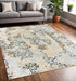 8' X 11' Gray And Gold Abstract Distressed Area Rug