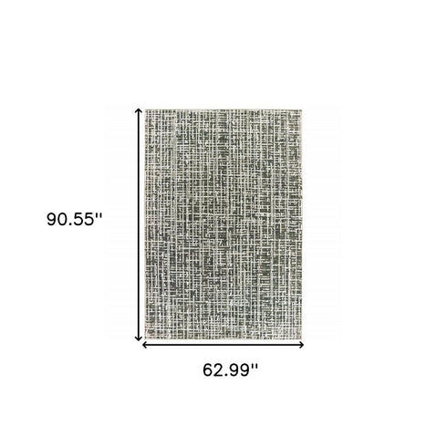 8' X 11' Gray And Ivory Abstract Area Rug
