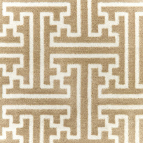 8' X 11' Gold And Ivory Geometric Area Rug