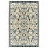 8' X 11' Ivory And Navy Blue Oriental Area Rug