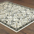8' X 11' Ivory And Navy Blue Oriental Area Rug