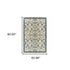 8' X 11' Ivory And Navy Blue Oriental Area Rug