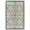 8' X 11' Ivory And Navy Blue Oriental Area Rug