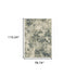 8' X 10' Beige Teal Grey And Gold Abstract Power Loom Stain Resistant Area Rug
