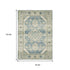 8' X 10' Blue Grey Beige And Teal Oriental Power Loom Stain Resistant Area Rug