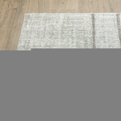 8' X 11' Gray And Ivory Geometric Power Loom Area Rug